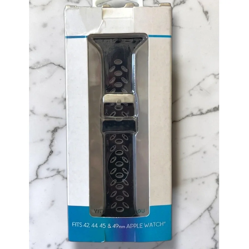 With It Sport Silicone Band Unisex 42/44/45/49mm‎ Blk/Grey Apple Watch Strap NEW